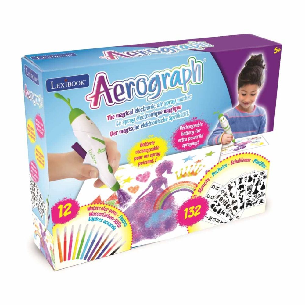Интерактивна играчка Lexibook, Електронен маркер Aerografh, 12 цвята