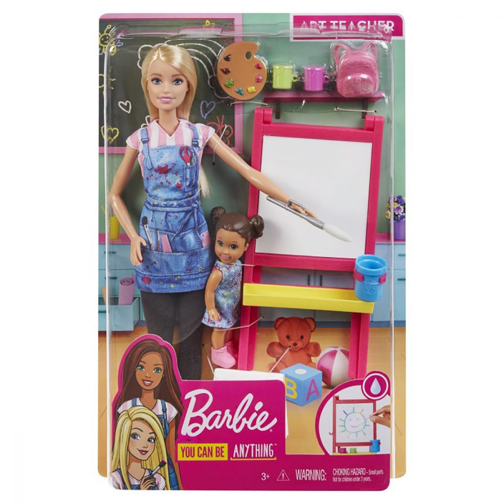 Комплект за игра Barbie, Учител по рисуване, GJM29