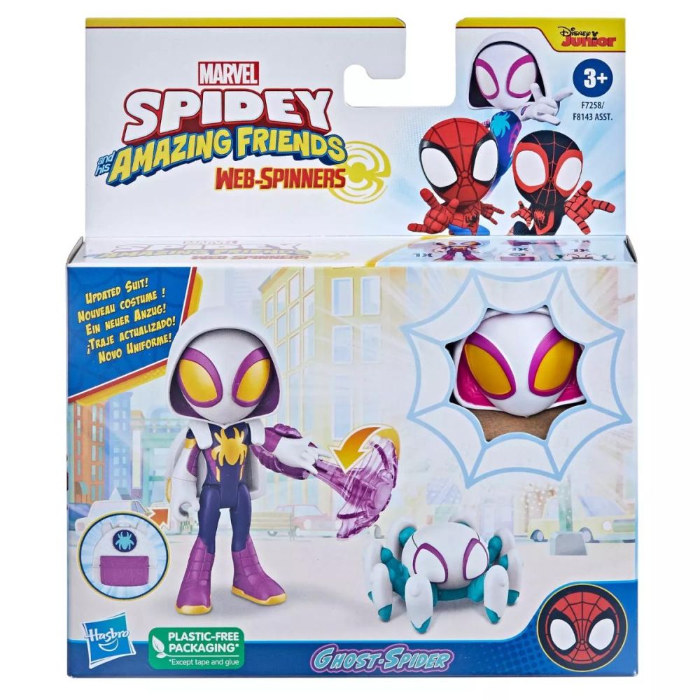 Фигурка с аксесоари, Spidey and his Amazing Friends, Web-Spinners, Ghost Spider, F7258