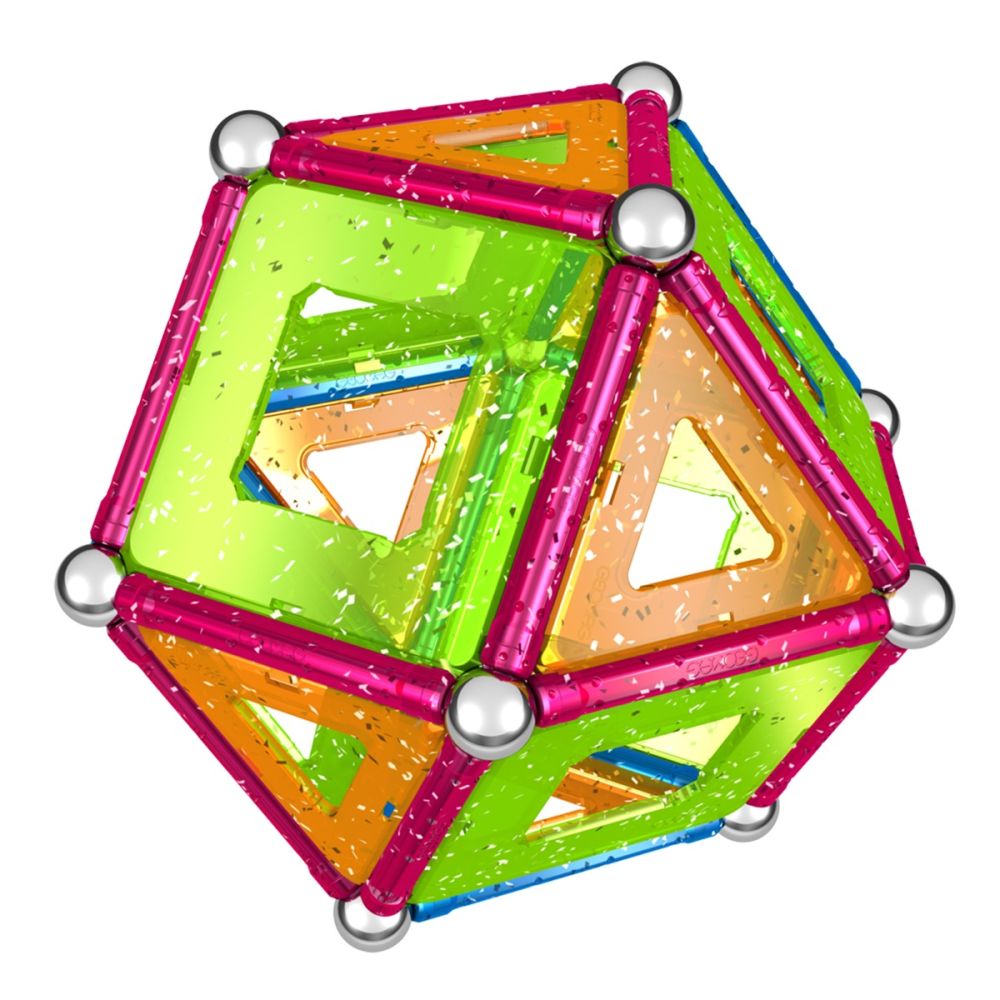 Игра с магнитна конструкция Geomag Glitter, 68 части
