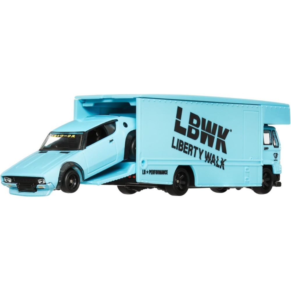 Транспортьор с количка Hot Wheels, Nissan Skyline 2000GT-R LBWK и Fleet Flyer, HRV45