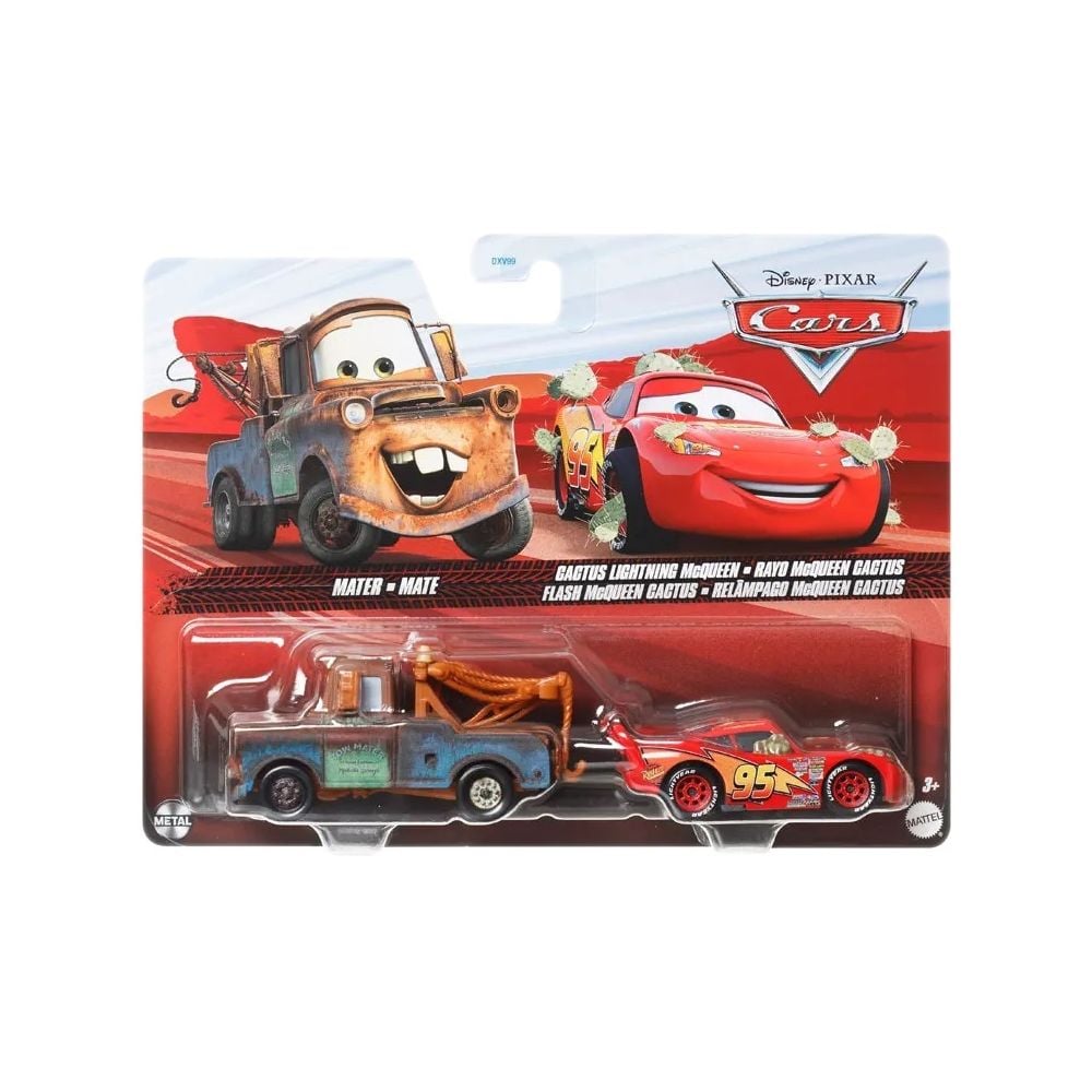 Комплект колички Disney Cars 3, Mater и Cactus Lightning McQueen, 1:55, HTX10