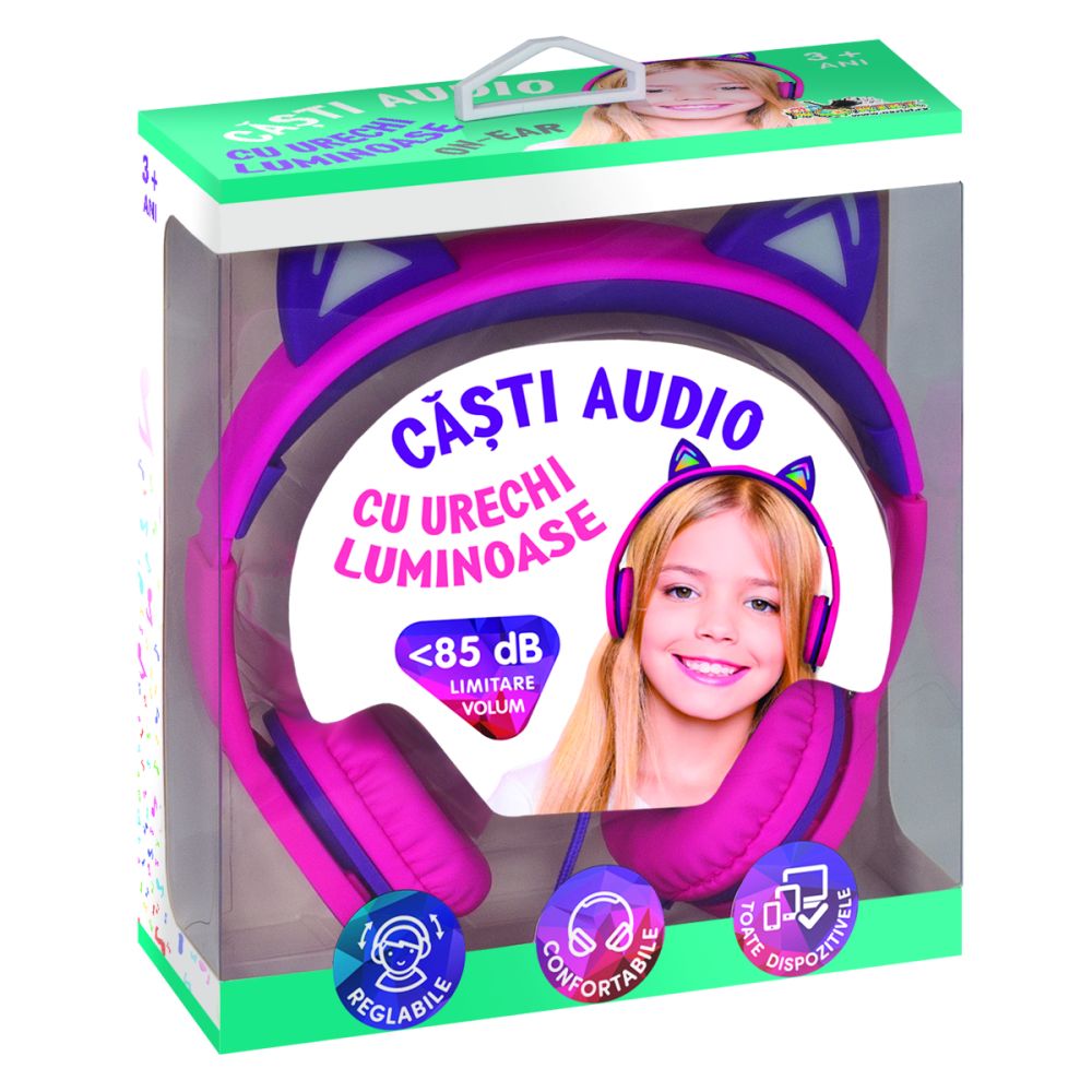 Аудио слушалки със светещи ушички Noriel On-Ear