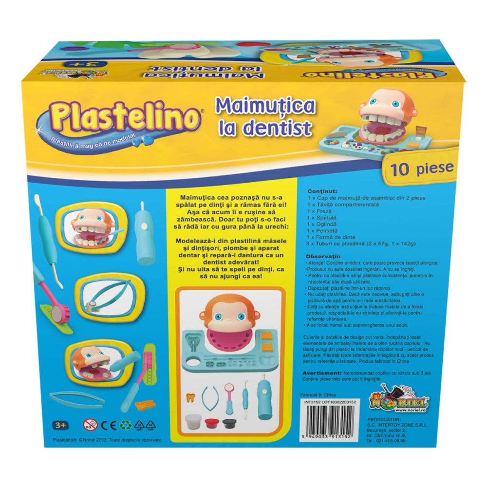 Комплект за моделиране с пластилин Plastelino - Маймунка на зъболекар 2