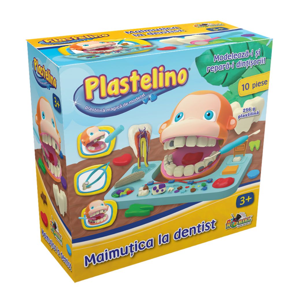 Комплект за моделиране с пластилин Plastelino - Маймунка на зъболекар 2