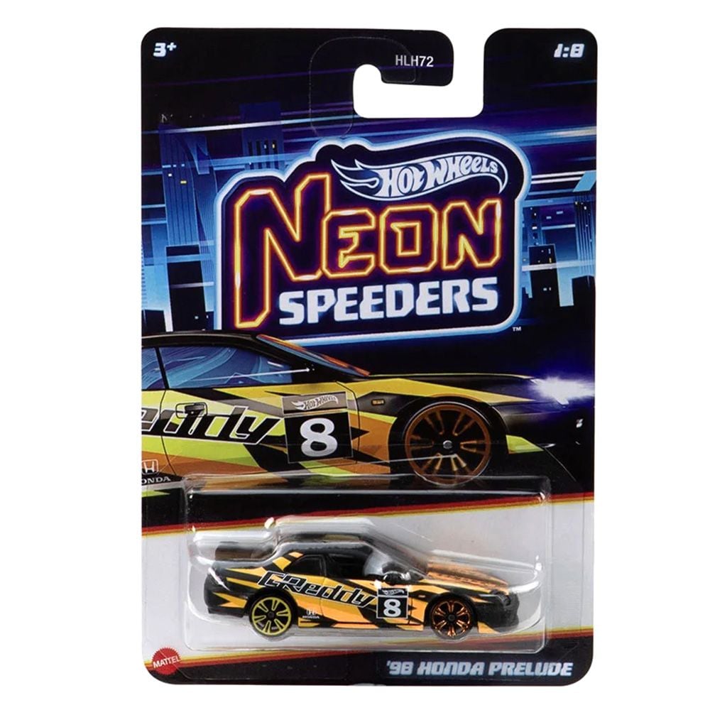 Метална количка, Hot Wheels, Neon Speeders, 98 Honda Prelude, JCB00