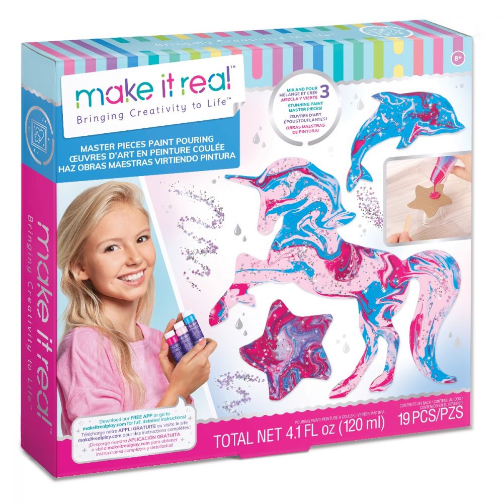 Комплект фигурки с акрилна боя, Make it Real, 19 части