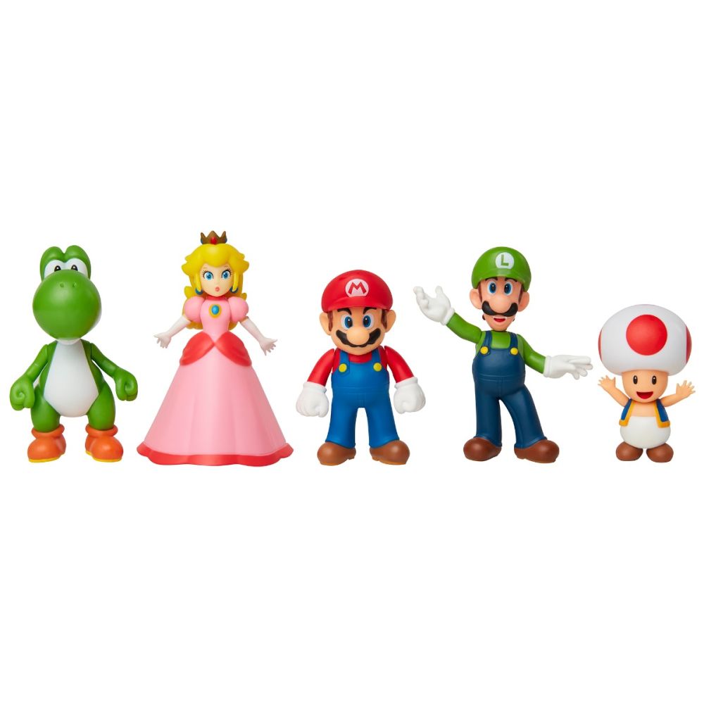 Комплект 5 фигурки Mario Nintendo, Супер Марио и неговите приятели