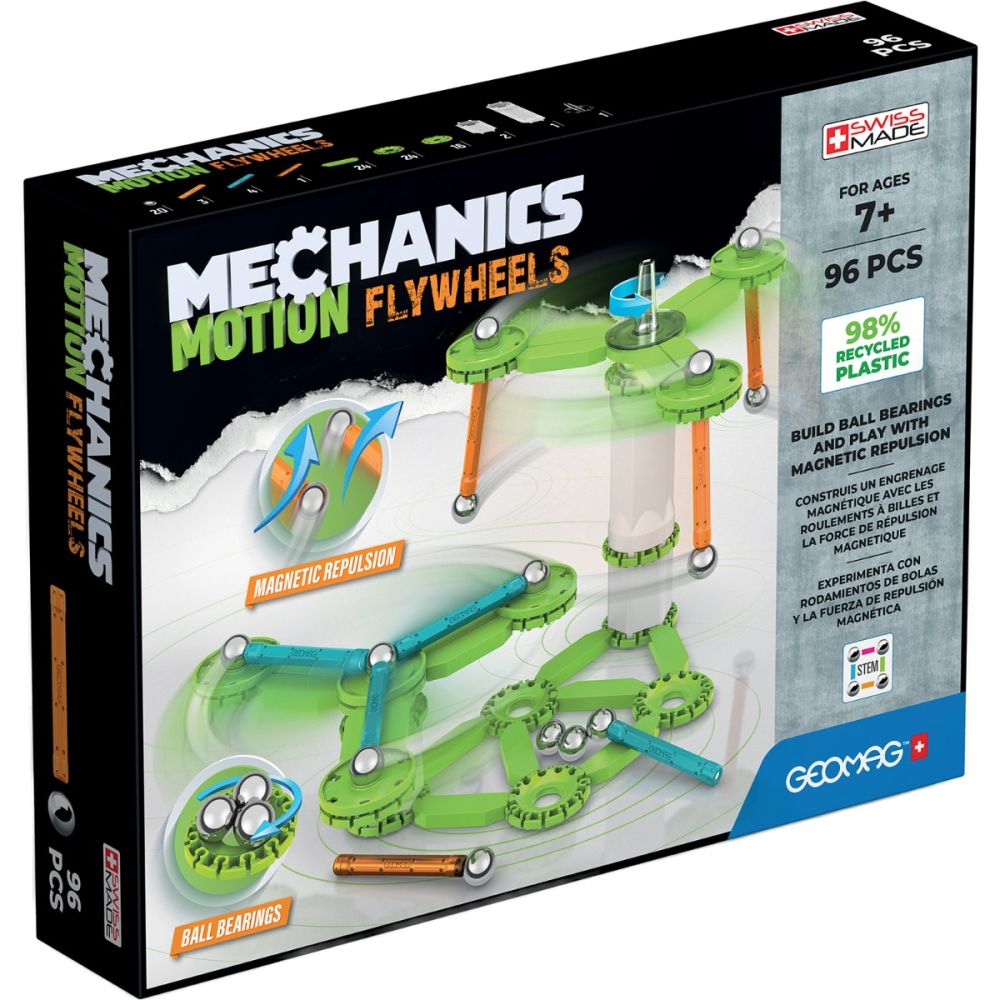 Строителна игра Geomag, Mechanics Magnetic Motion Flywheels, 96 части