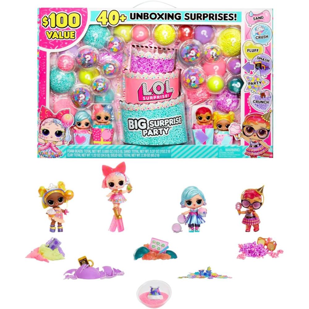 Комплект 4 кукли, LOL Surprise, Big Party, 40 изненади, 120957EUC