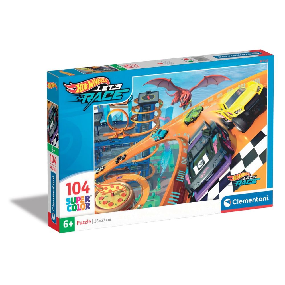 Пъзел Clementoni, Hot Wheels, Let s Race, 104 части