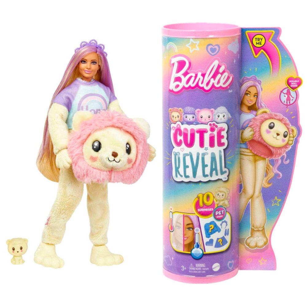 Кукла изненада Barbie, Кутия Reveal Lion, 10 изненади, HKR06