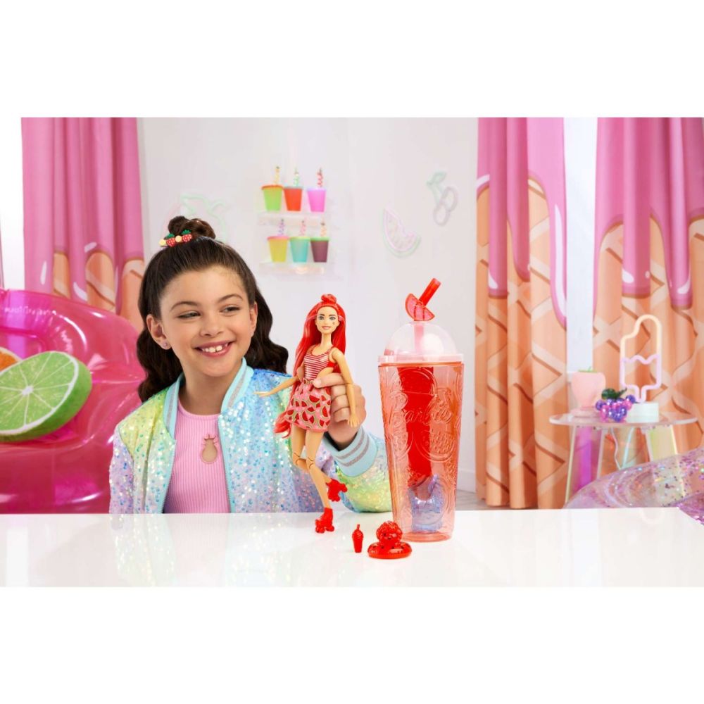 Кукла с аксесоари Barbie, Color Pop Reveal Fruit, Диня, 8 изненади, HNW43