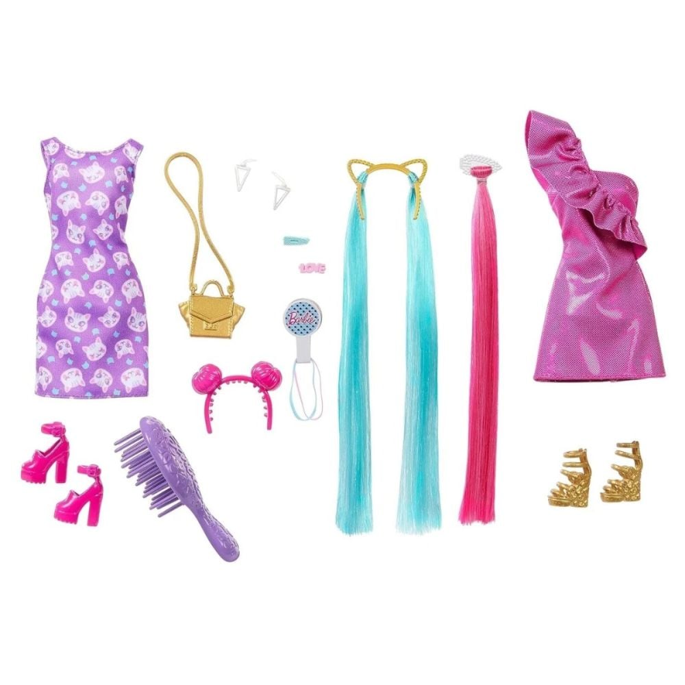 Кукла Barbie с дълга коса и аксесоари, Fun Fancy Hair, JDC85