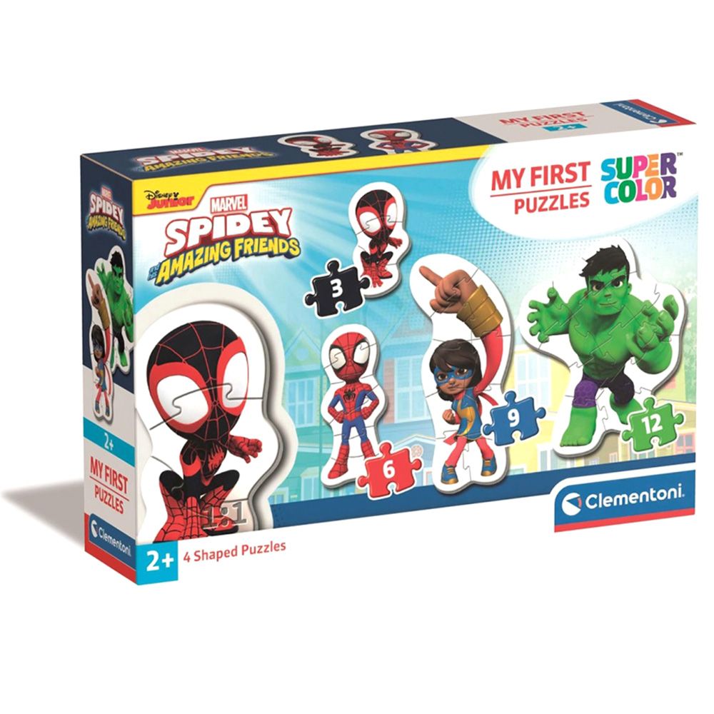 Пъзел 4 в 1 Clementoni, Spidey and his Amazing Friends, 3, 6, 9, 12 части