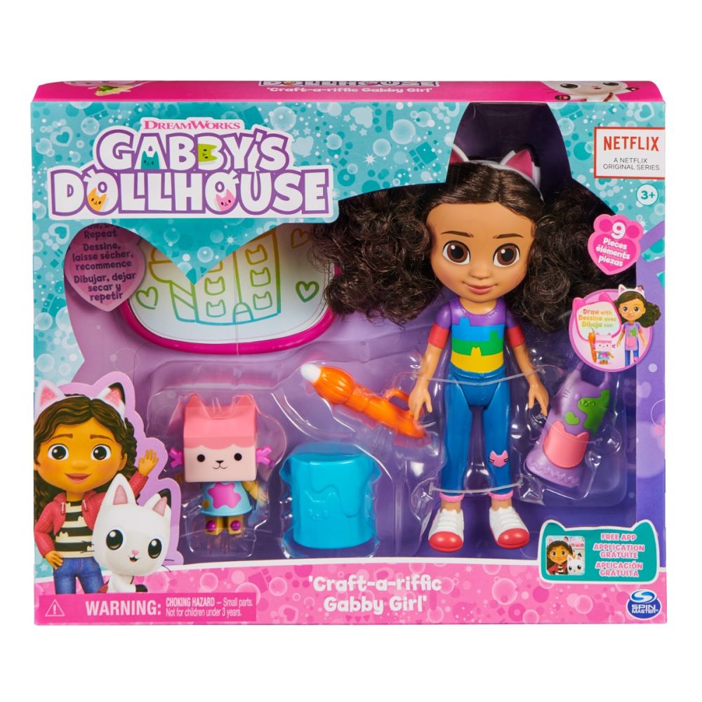 Комплект за игра, кукла с фигурка и аксесоари, Gabby's Dollhouse, Craft a riffic
