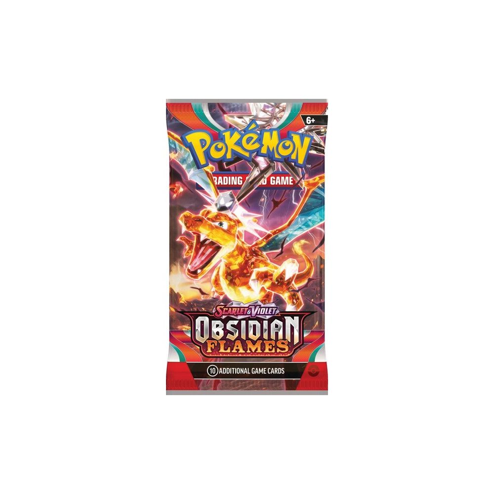 Комплект 10 бустер карти за игра, Pokemon, Scarlet & Violet Obsidian Flames, SV03