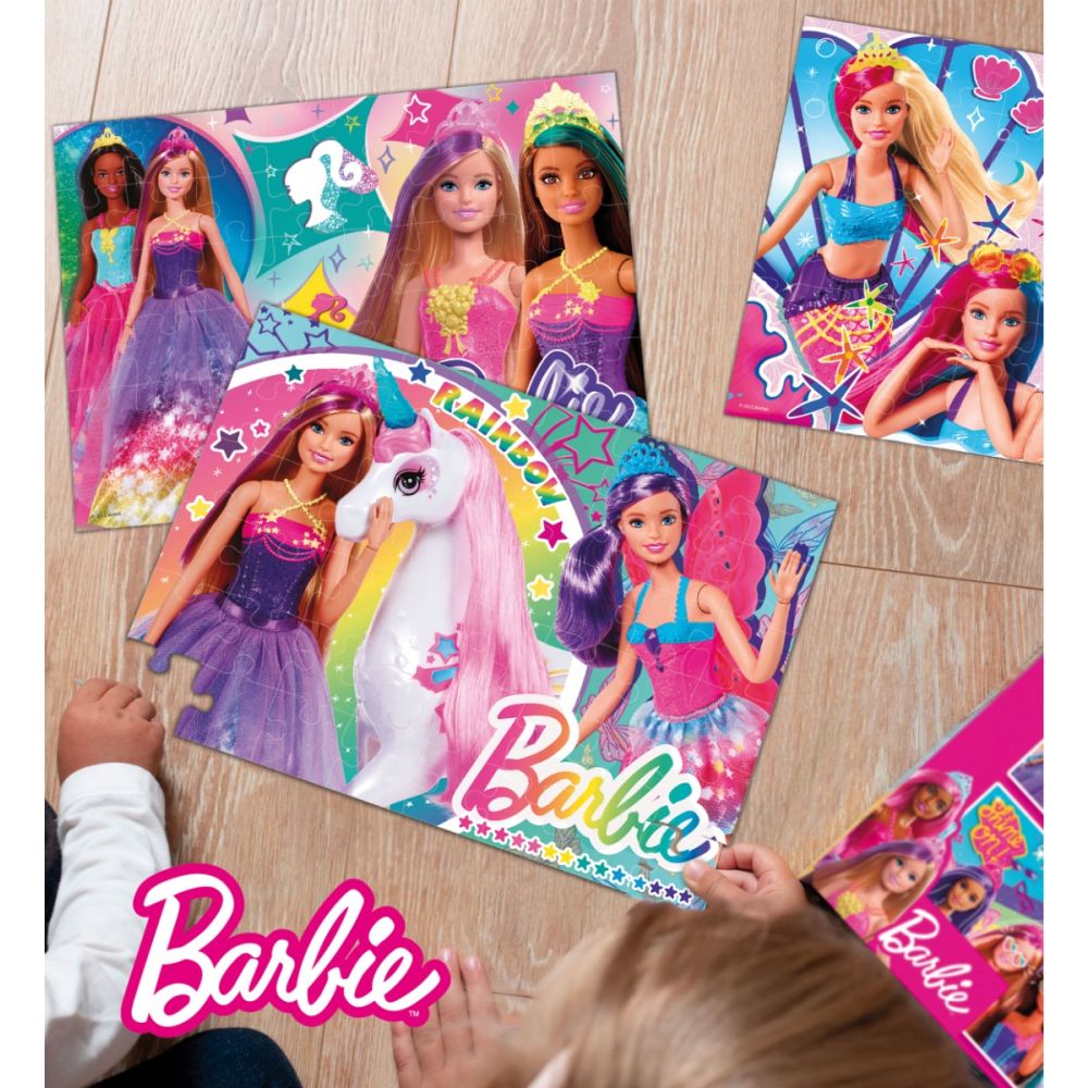 Подови пъзели Lisciani, Barbie, Макси, 4 x 48 части
