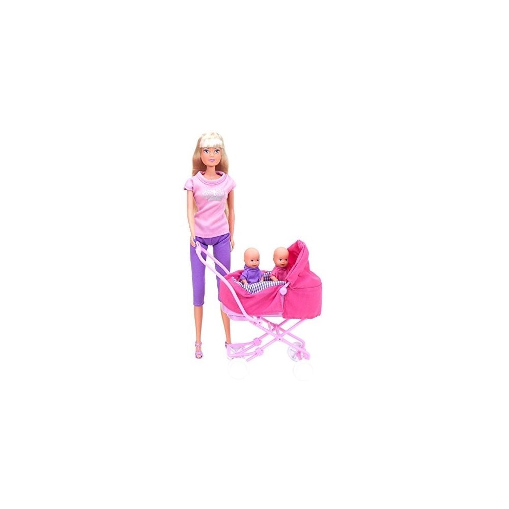 Кукла Steffi Love с близнаци в лилава количка