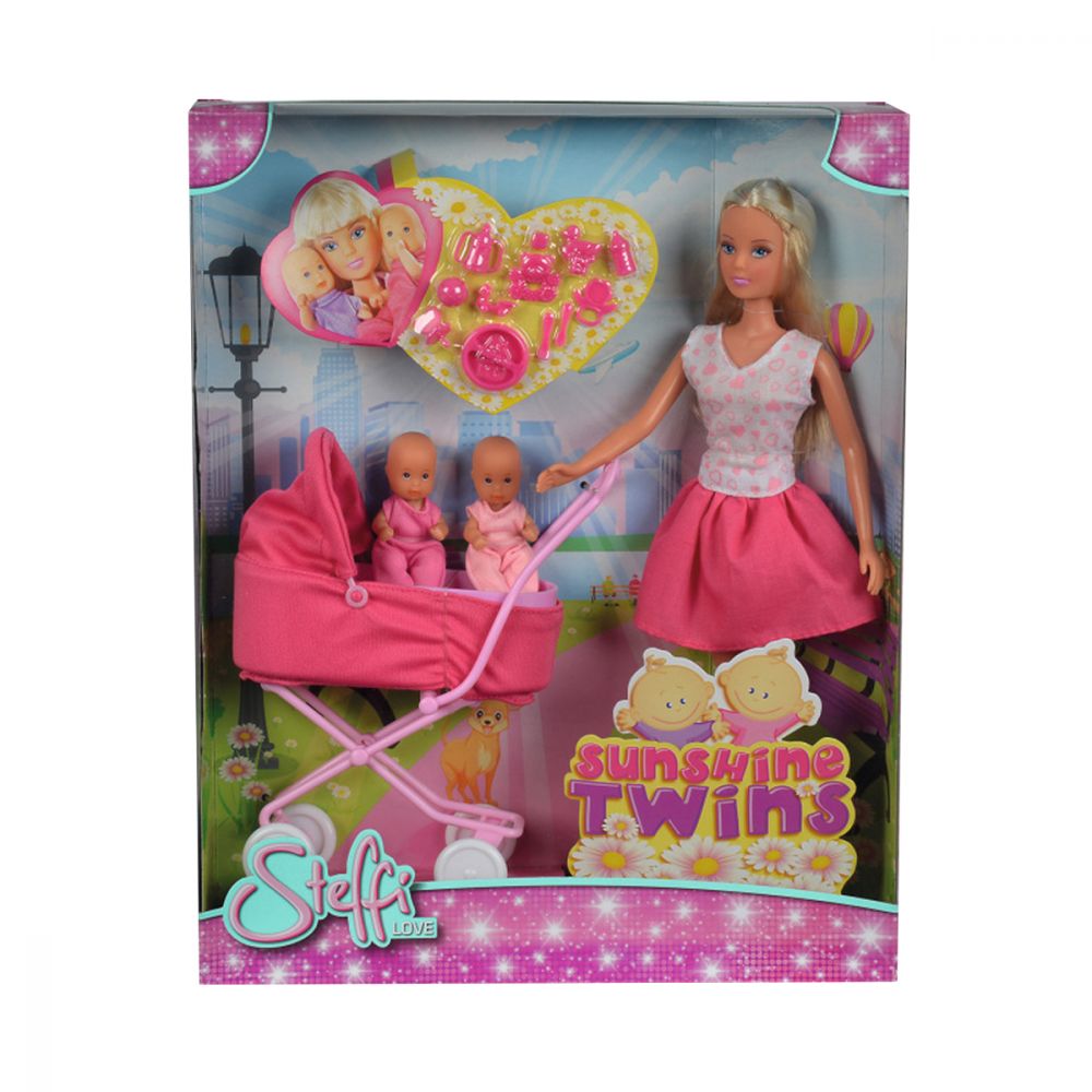 Кукла Steffi Love с близнаци в розова количка