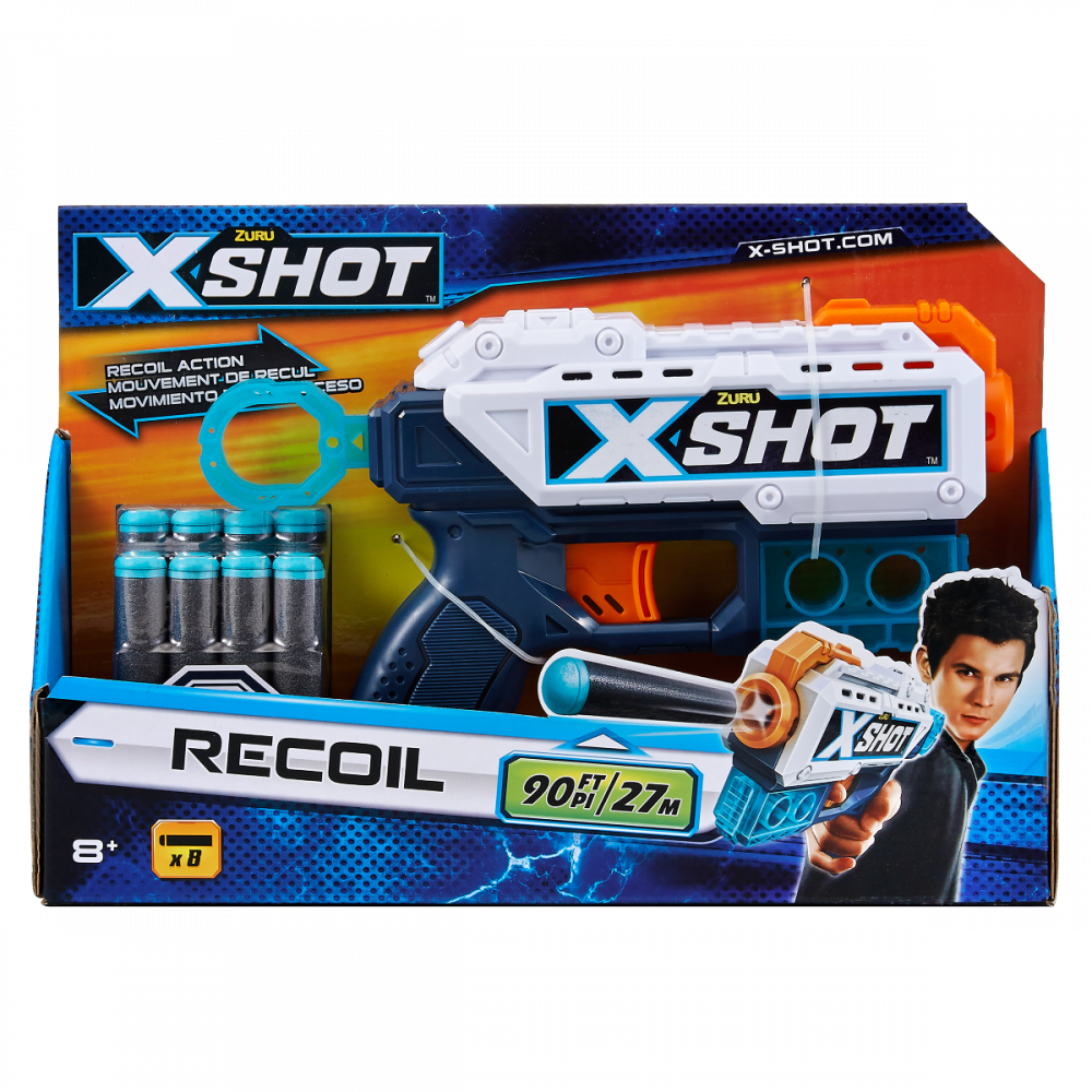 Бластер X-Shot Excel Kickback с 8 куршума от пяна 