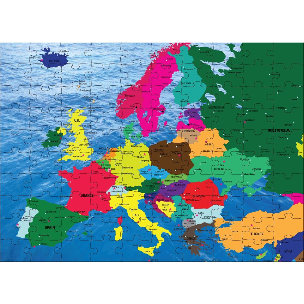 Пъзел Noriel с карти от 100 части - Карта на Европа