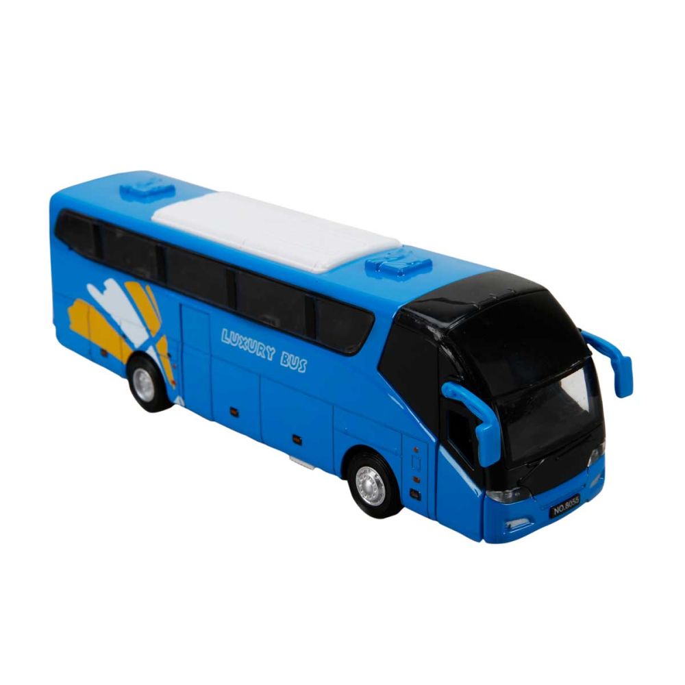 Автобус със светлини и звуци, Maxx Wheels, Син, 16 см