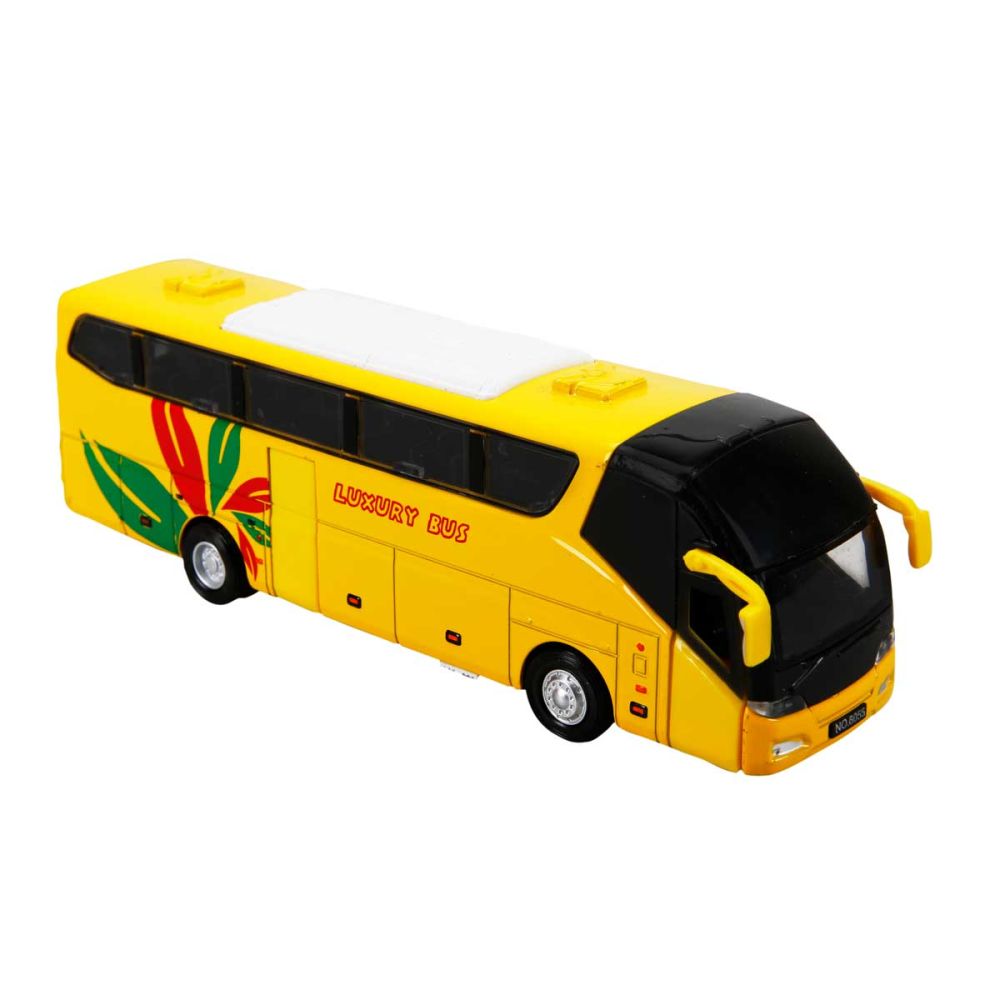 Автобус със светлини и звуци, Maxx Wheels, Жълт, 16 см