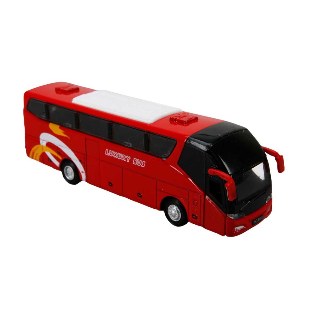 Автобус със светлини и звуци, Maxx Wheels, Червен, 16 см