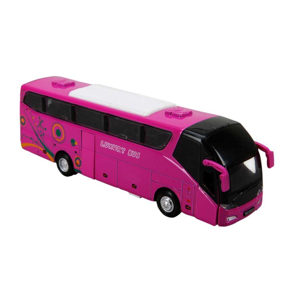 Автобус със светлини и звуци, Maxx Wheels, Розов, 16 см