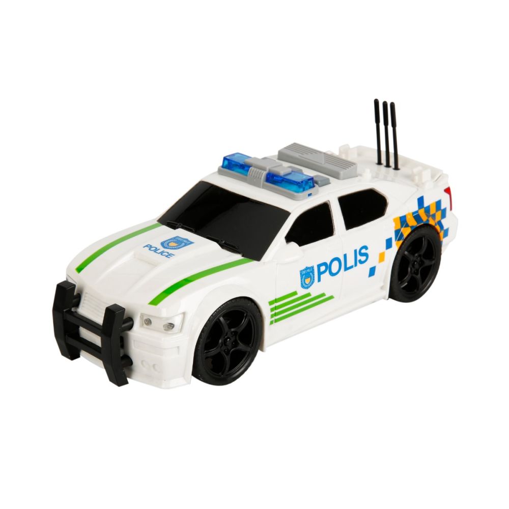 Полицейска кола със светлини и звуци Maxx Wheels, 1:20, Бял