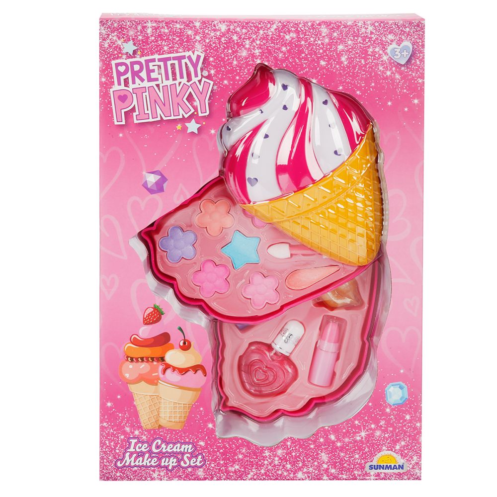 Грим комплект на 2 нива във формата на сладолед, Pretty Pinky