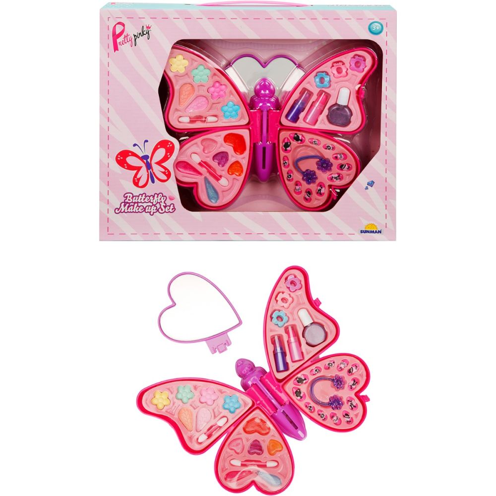 Грим комплект на 4 нива с формата на пеперуда, Pretty Pinky