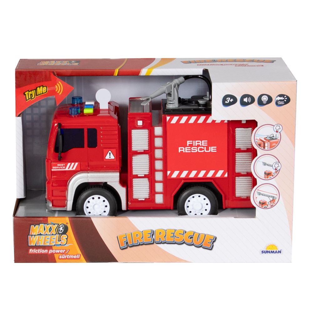 Пожарна кола с резервоар за вода, Maxx Wheels, 20см