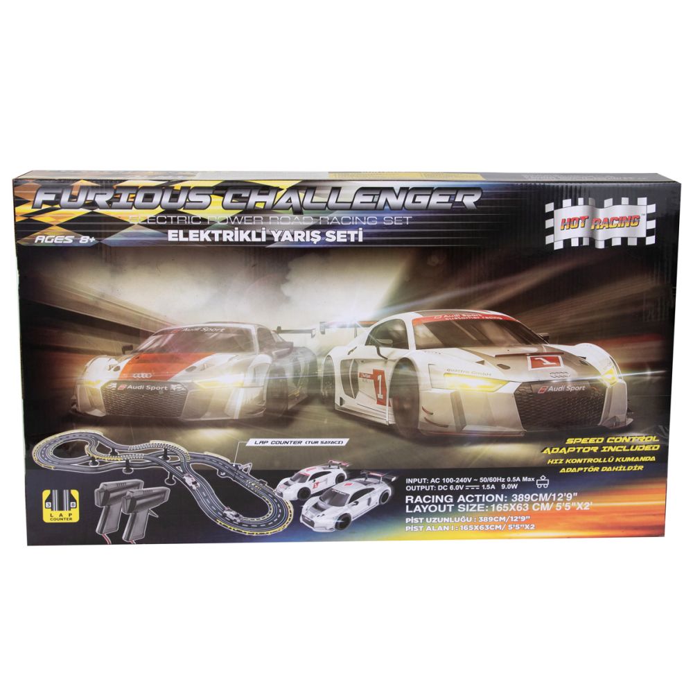 Електрическа състезателна писта с 2 колички, Hot Racing, Furious