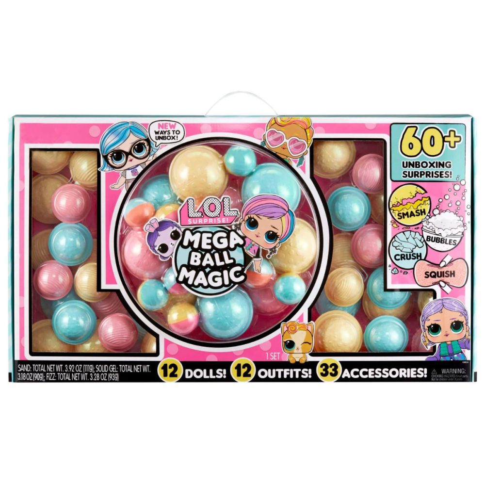 Комплект 12 кукли, LOL Surprise Mega Ball Magic, 60 изненади