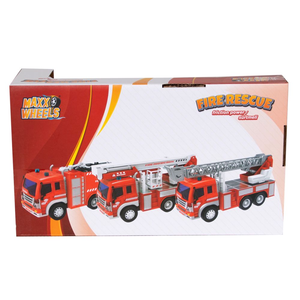 Пожарна кола със стълба, светлини и звуци, Maxx Wheels, 1:16