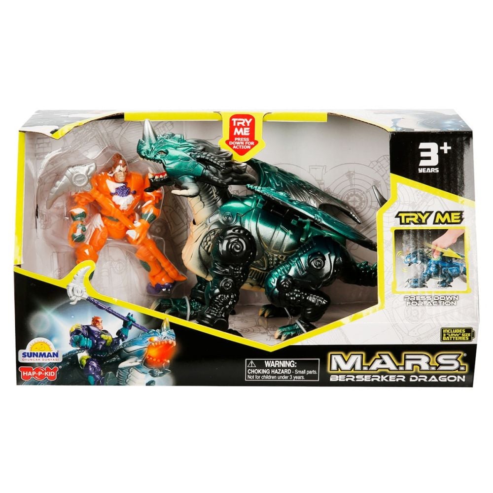 Робот дракон със светлини и звуци, Happy Kid, M.A.R.S. 18 см, Зелен