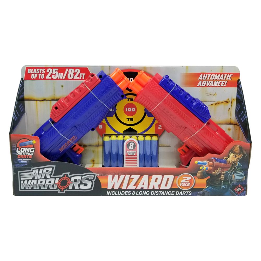 Играчка пистолет Air Warriors, Wizard, 2 броя