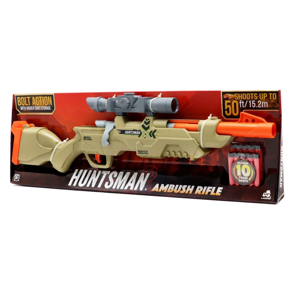 Пушка Ambush Rifle с 10 гъбени стрелички, Huntsman, Lanard Toys