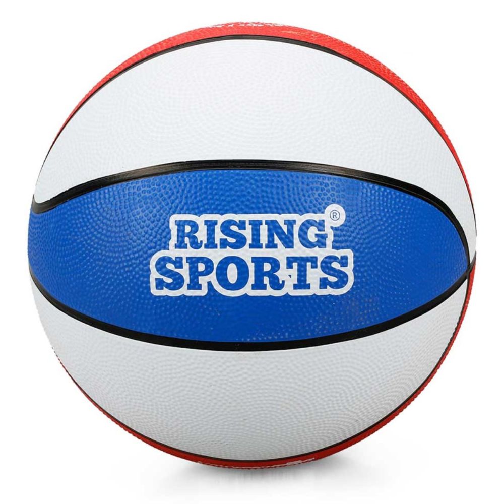 Гумена баскетболна топка, Rising Sports, Nr 5, Синьо-Бяла