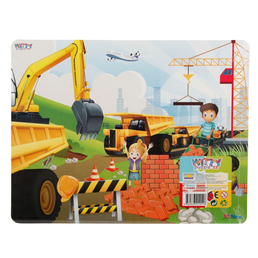 Пъзел Witty Puzzlezz, 30 части, Строителни автомобили