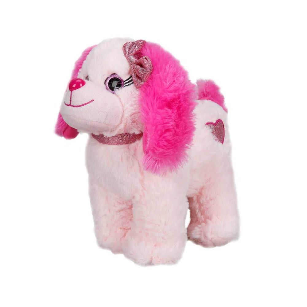 Цветно плюшено кученце, Puffy Friends, Светло розово, 25 см