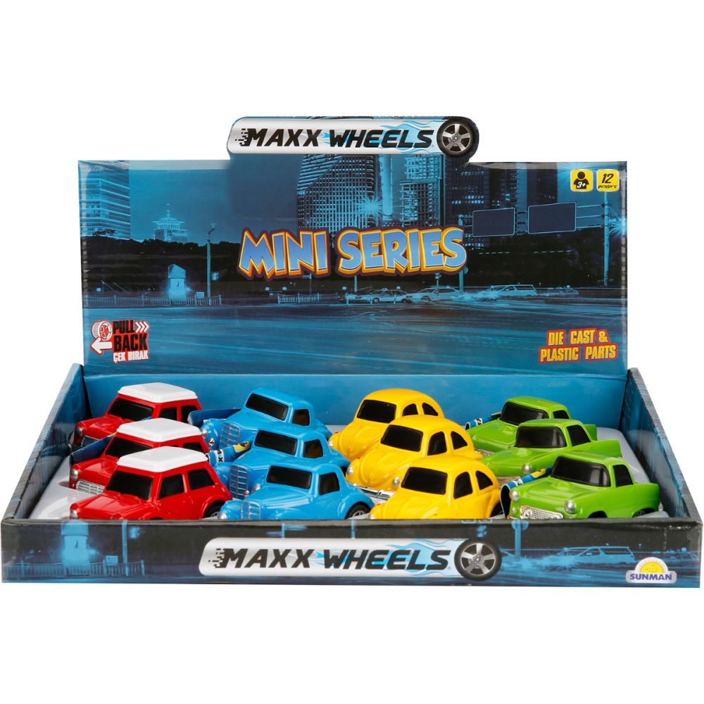 Метална количка Mini Series, Maxx Wheels, 6 см, Синя