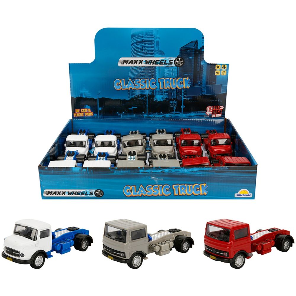Метален камион Classic със звуци и светлини, Maxx Wheels, Сив