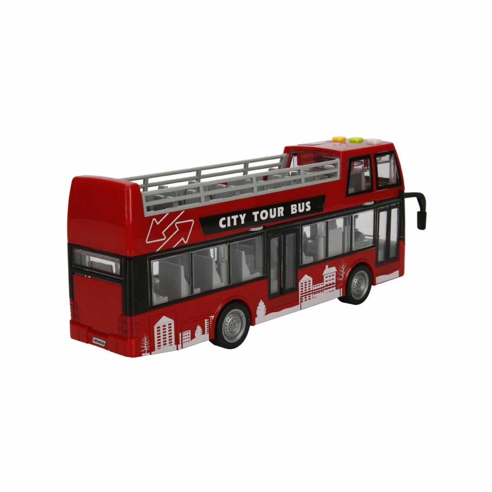 Автобус със светлини и звуци, City Tour, Maxx Wheels, 1:16, Червен