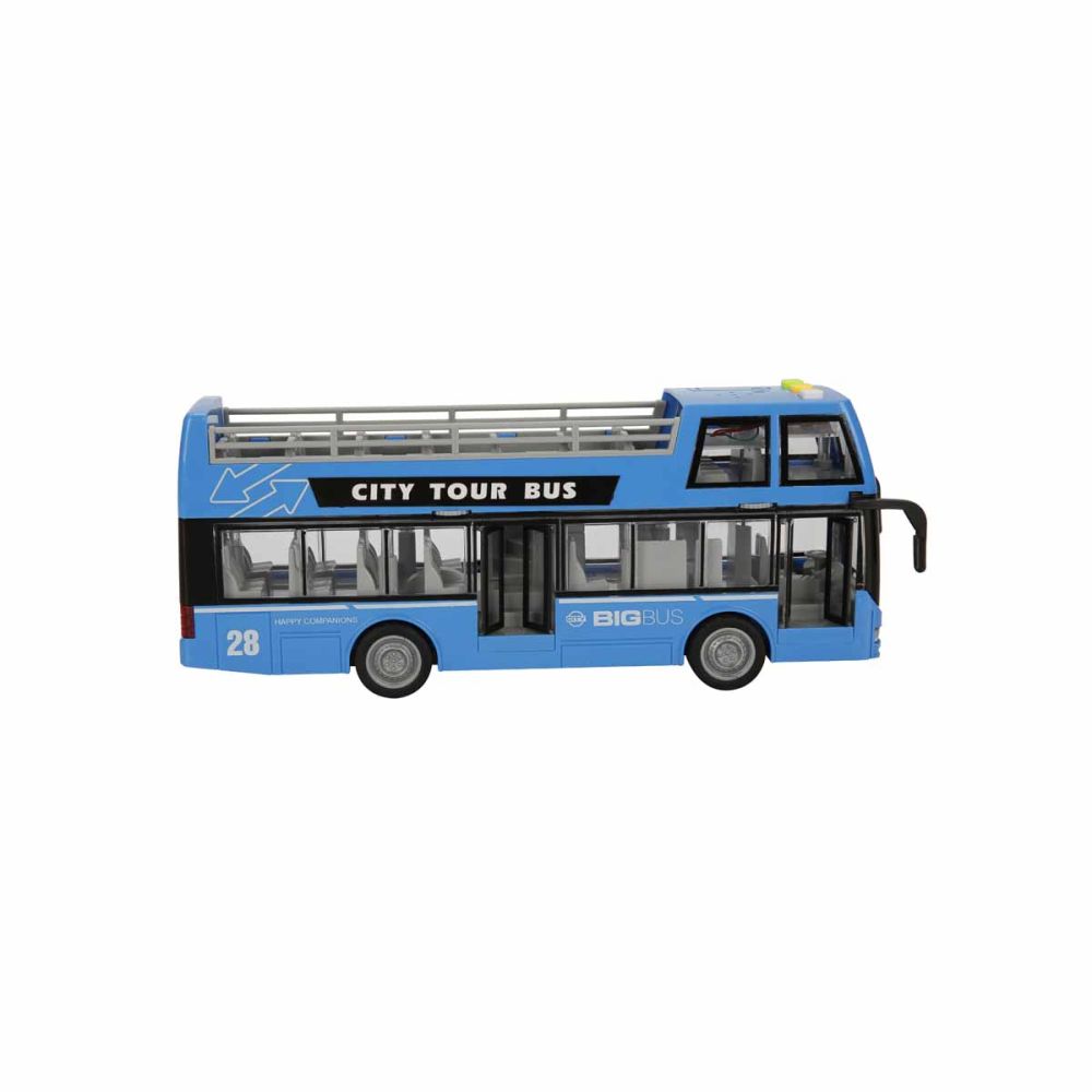 Автобус със светлини и звуци, City Tour, Maxx Wheels, 1:16, Син