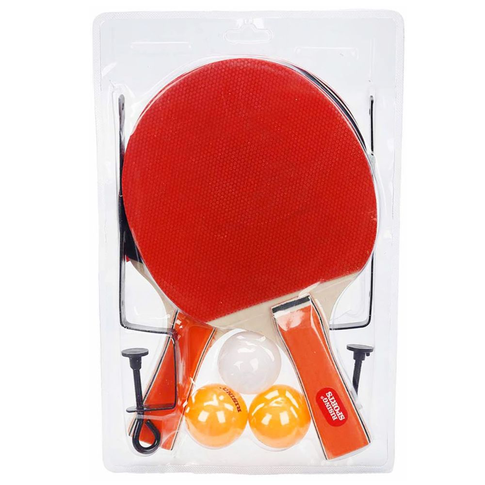 Комплект Тенис на маса с 2 ракети, топки и мрежа, Rising Sports
