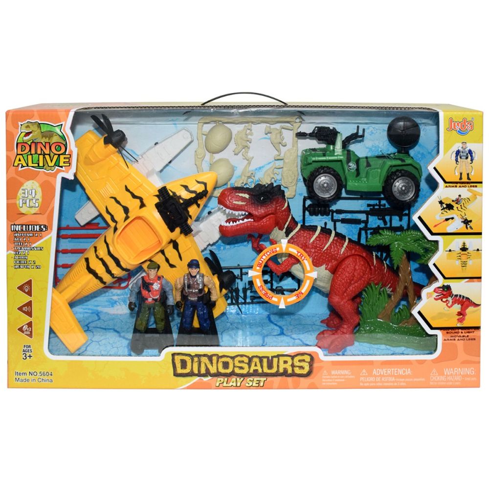 Комплект с 2 превозни средства и фигурки, Crazoo, Ловци на динозаври