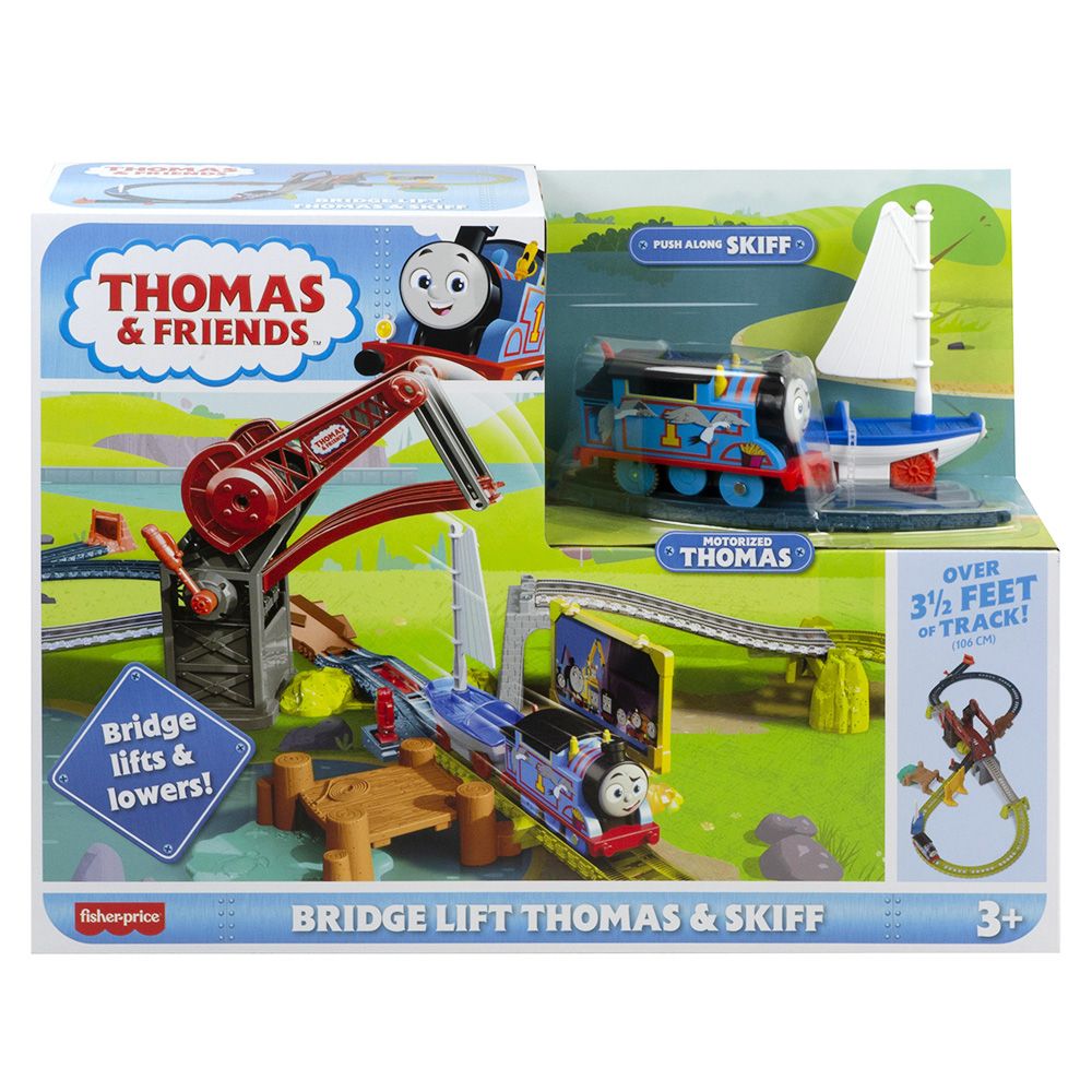Комплект за игра, Самоходен локомотив с мост, Thomas and Friends, Thomas и Skiff, HGX65